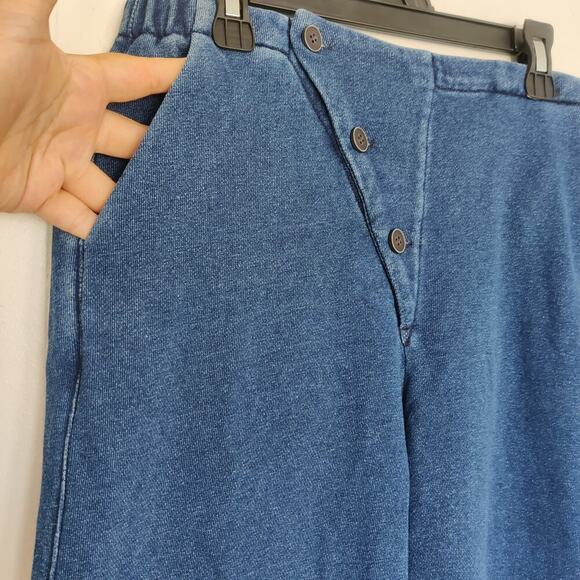 AG High-Rise Wide-Leg Crop Pants Size XS Blue Stretch Denim like Elastic Waist - Picture 6 of 9